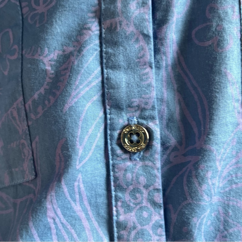 Lilly Pulitzer shirt dress, tunic dress pineapple print long sleeve button up XS - Picture 5 of 6